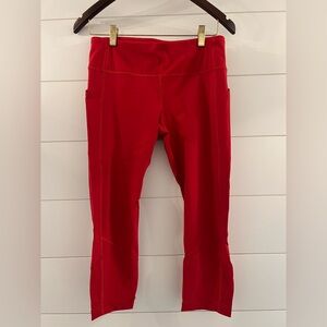 Lululemon PACE RIVAL MID-RISE CROP 22" size 8 dark red
